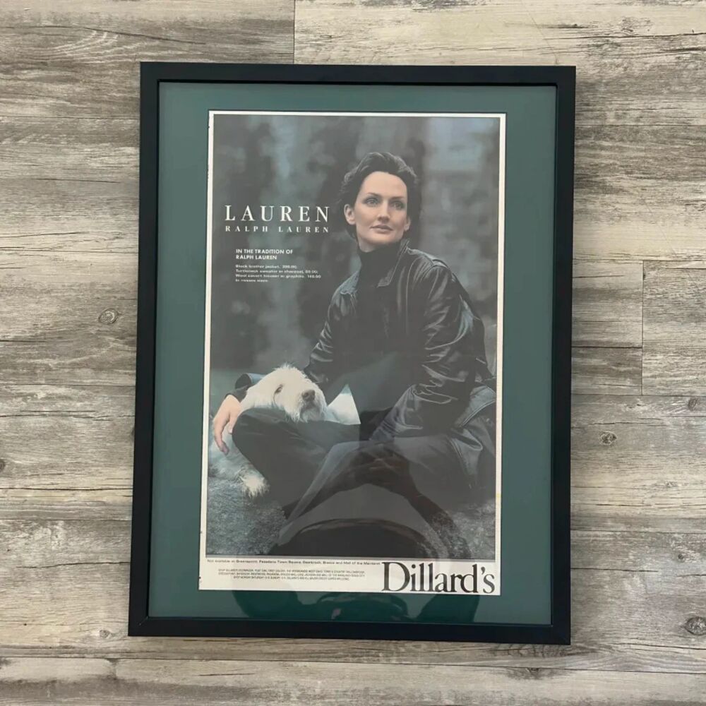 Vintage 1998 Polo Ralph Lauren Promo Newspaper Houston Texas Framed